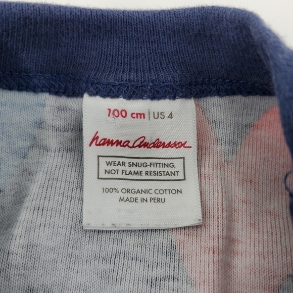 HANNA ANDERSSON TWO PIECE PAJAMA SET SLEEPWEAR BLUE HEARTS YOUTH CHILDREN US 4 - Picture 10 of 13